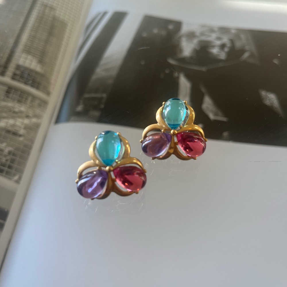 Elegant Gold and Multicolor Earrings